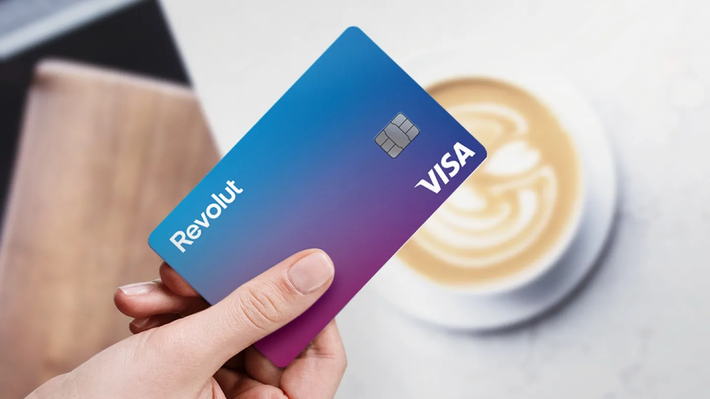 A Revolut card used to pay for your coffee.